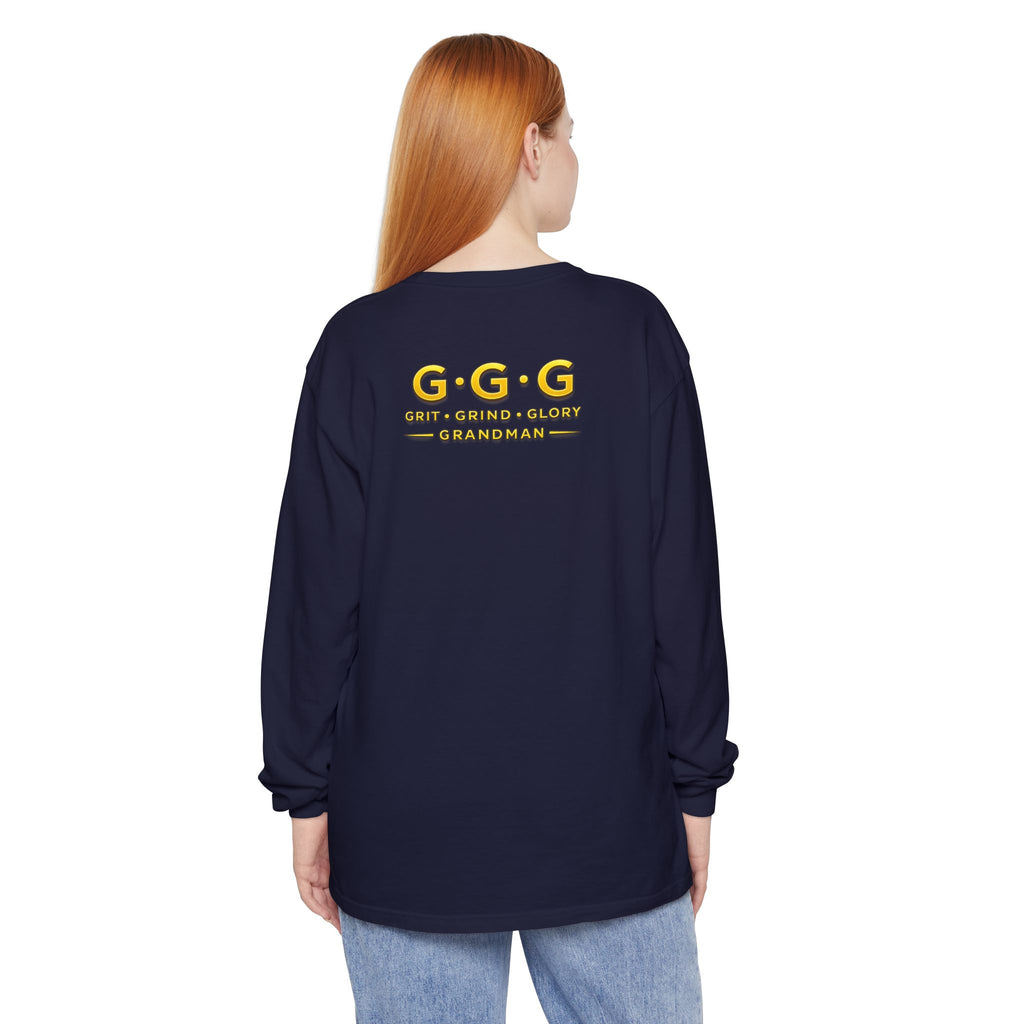 Grandman Goods Long Sleeve Tee — "Grit • Grind • Glory" Grandfather Pride Shirt