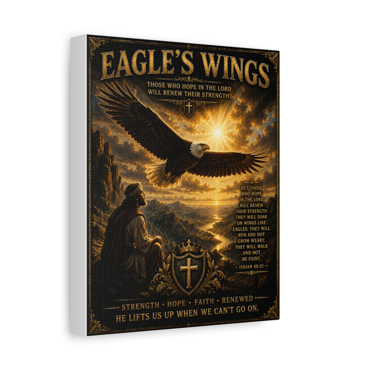 Inspirational Eagle & Psalm Canvas Wall Art
