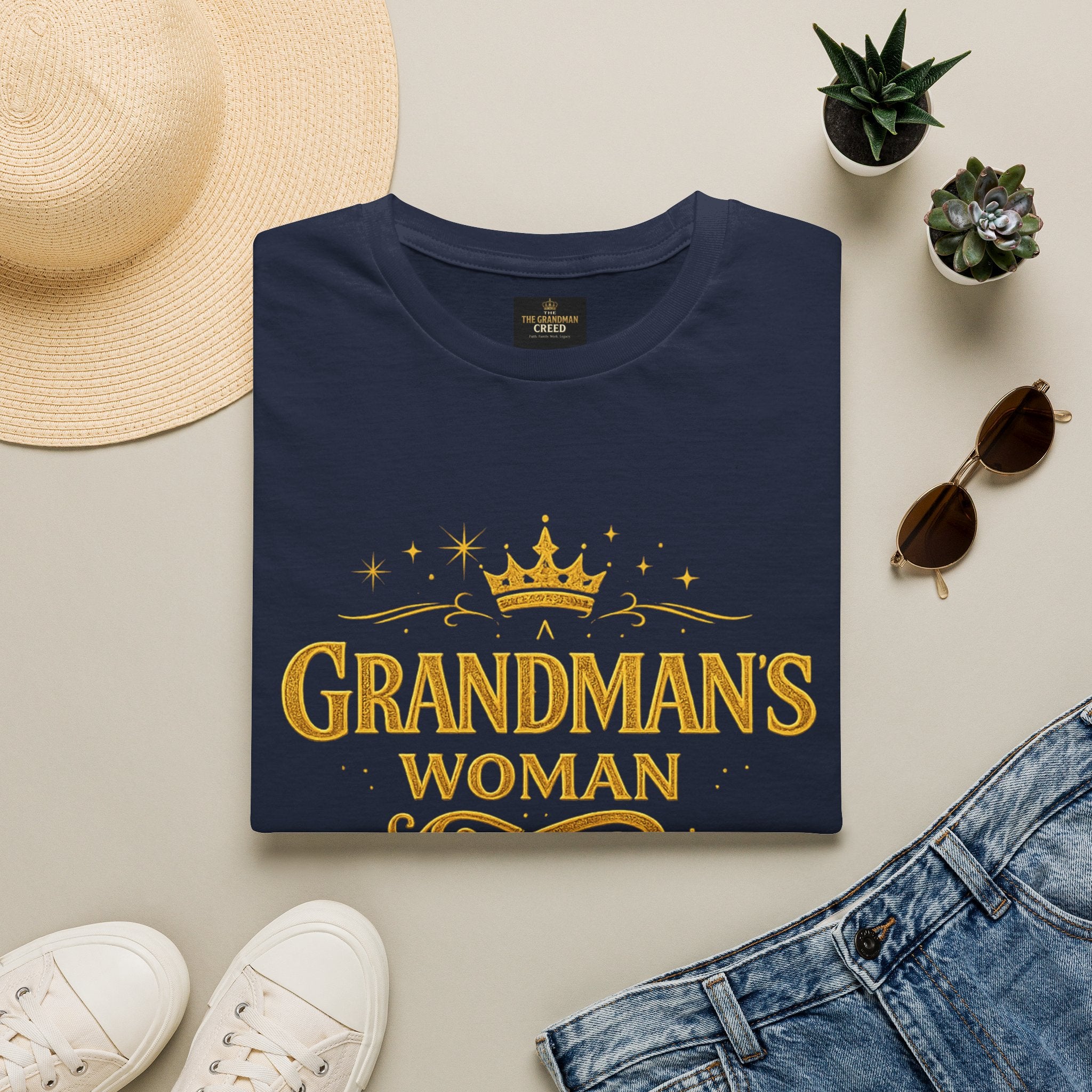 Grandman's Woman T-Shirt — Faith Family Legacy Graphic Tee