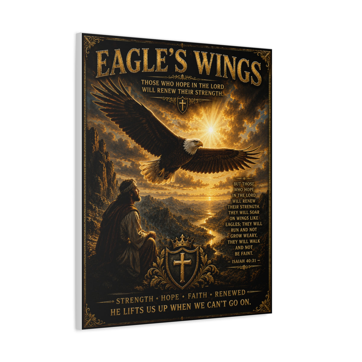 Inspirational Eagle & Psalm Canvas Wall Art