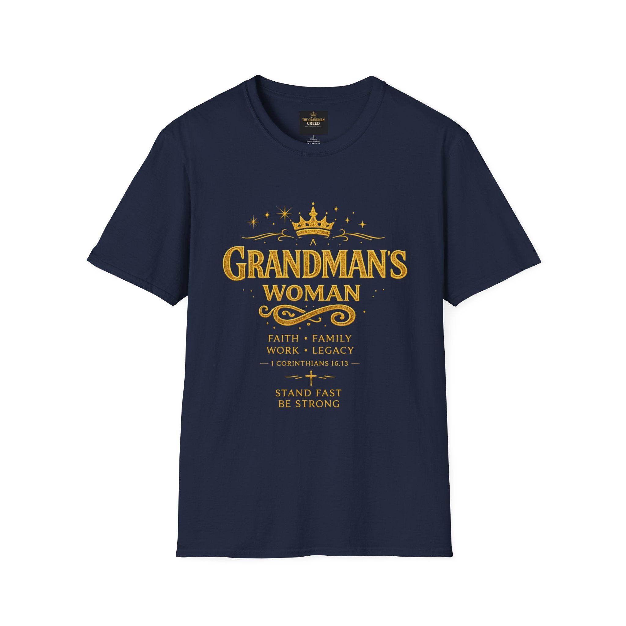 Grandman's Woman T-Shirt — Faith Family Legacy Graphic Tee