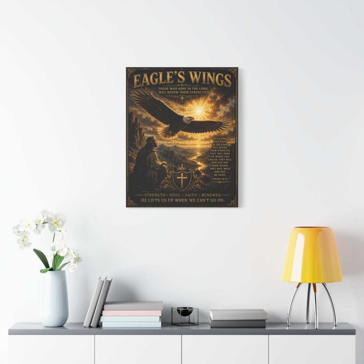 Inspirational Eagle & Psalm Canvas Wall Art
