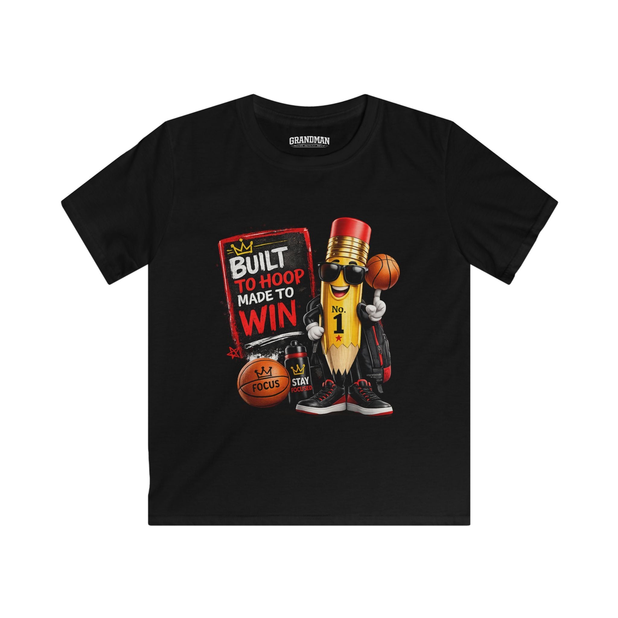 Kids Basketball T‑Shirt — "Built to Hoop Made to Win" Graphic Tee