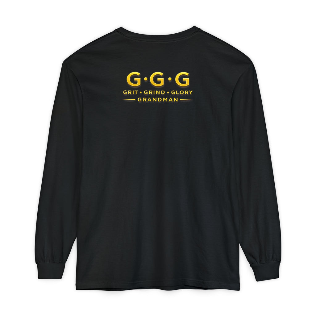 Grandman Goods Long Sleeve Tee — "Grit • Grind • Glory" Grandfather Pride Shirt