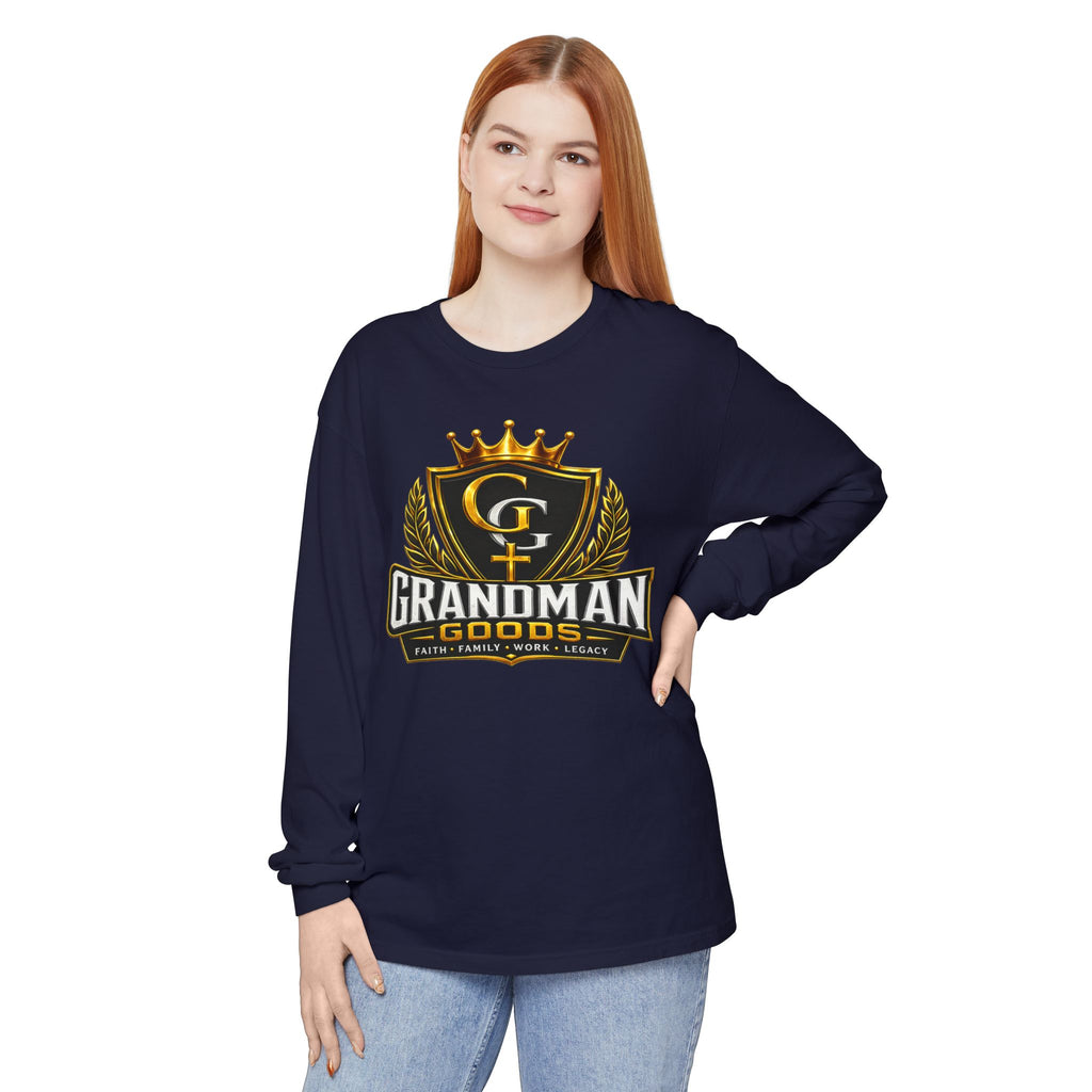 Grandman Goods Long Sleeve Tee — "Grit • Grind • Glory" Grandfather Pride Shirt