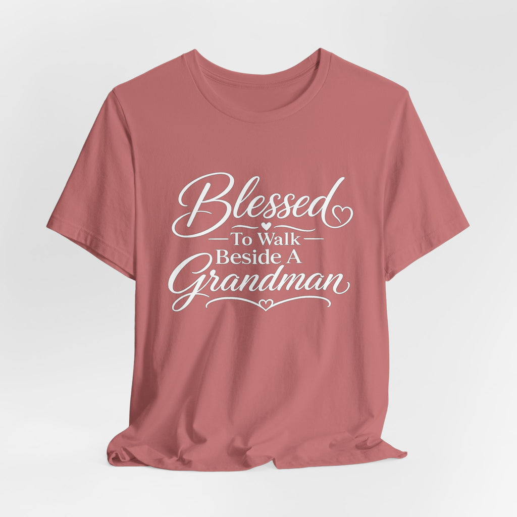 Blessed To Walk Beside A Grandman T-Shirt — Grandma/Grandson Matching Gift