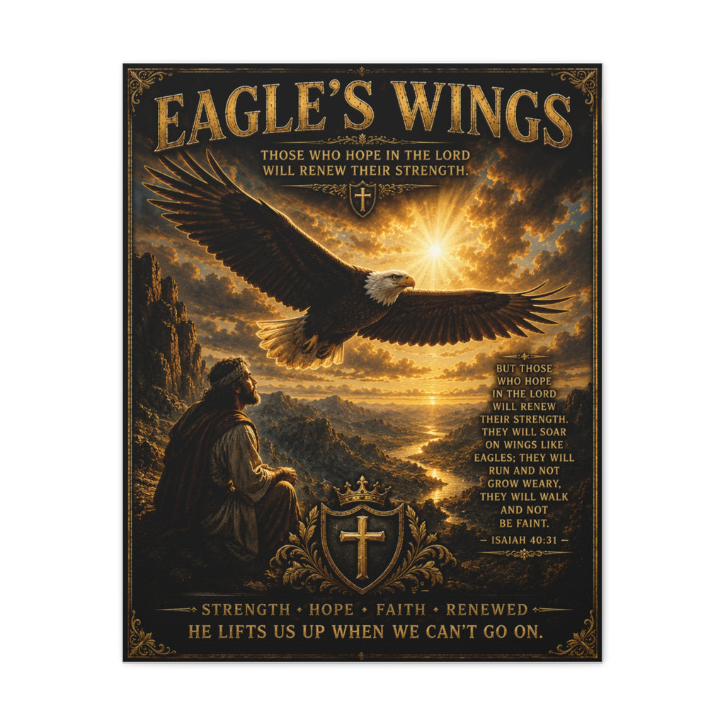 Inspirational Eagle & Psalm Canvas Wall Art