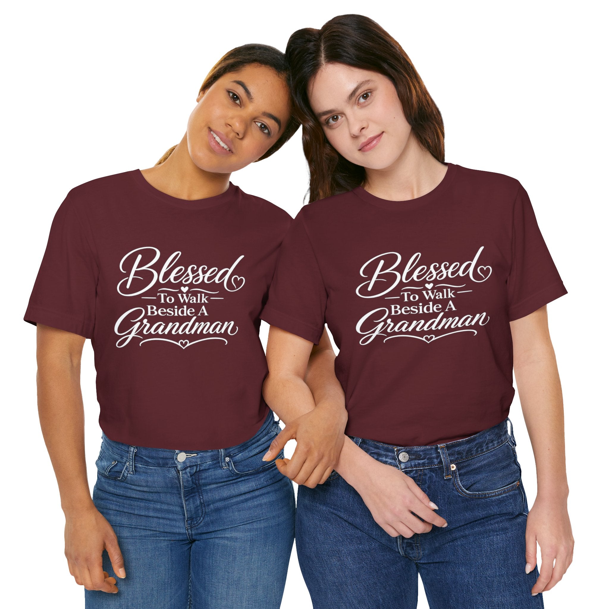 Blessed To Walk Beside A Grandman T-Shirt — Grandma/Grandson Matching Gift