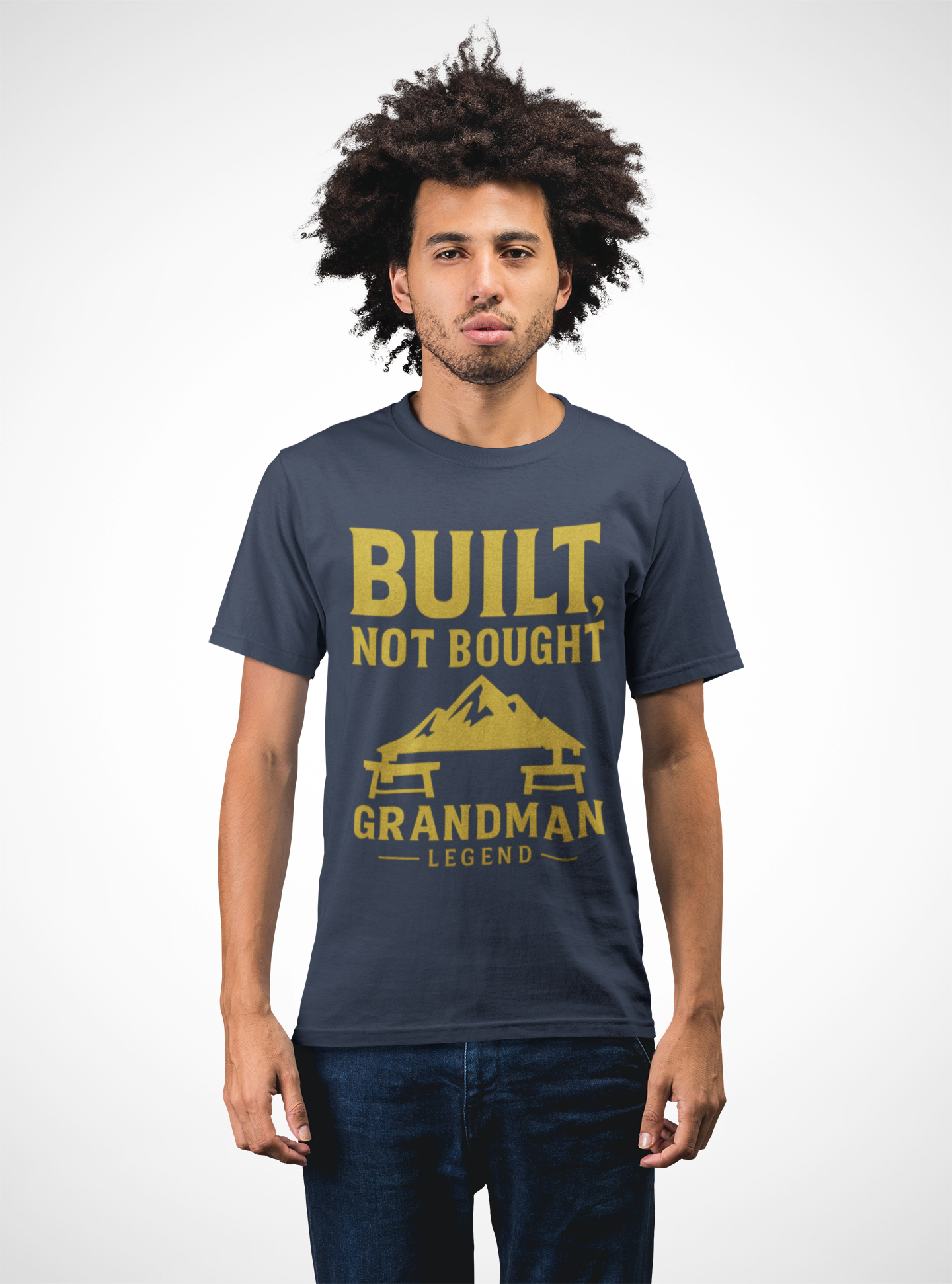 Built Not Bought Grandman T-Shirt — "Grandman Legend" Workwear Tee