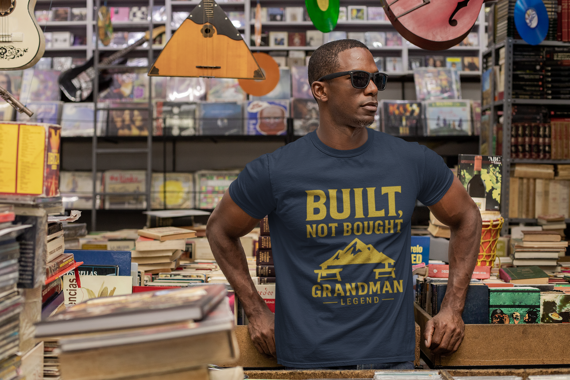 Built Not Bought Grandman T-Shirt — "Grandman Legend" Workwear Tee