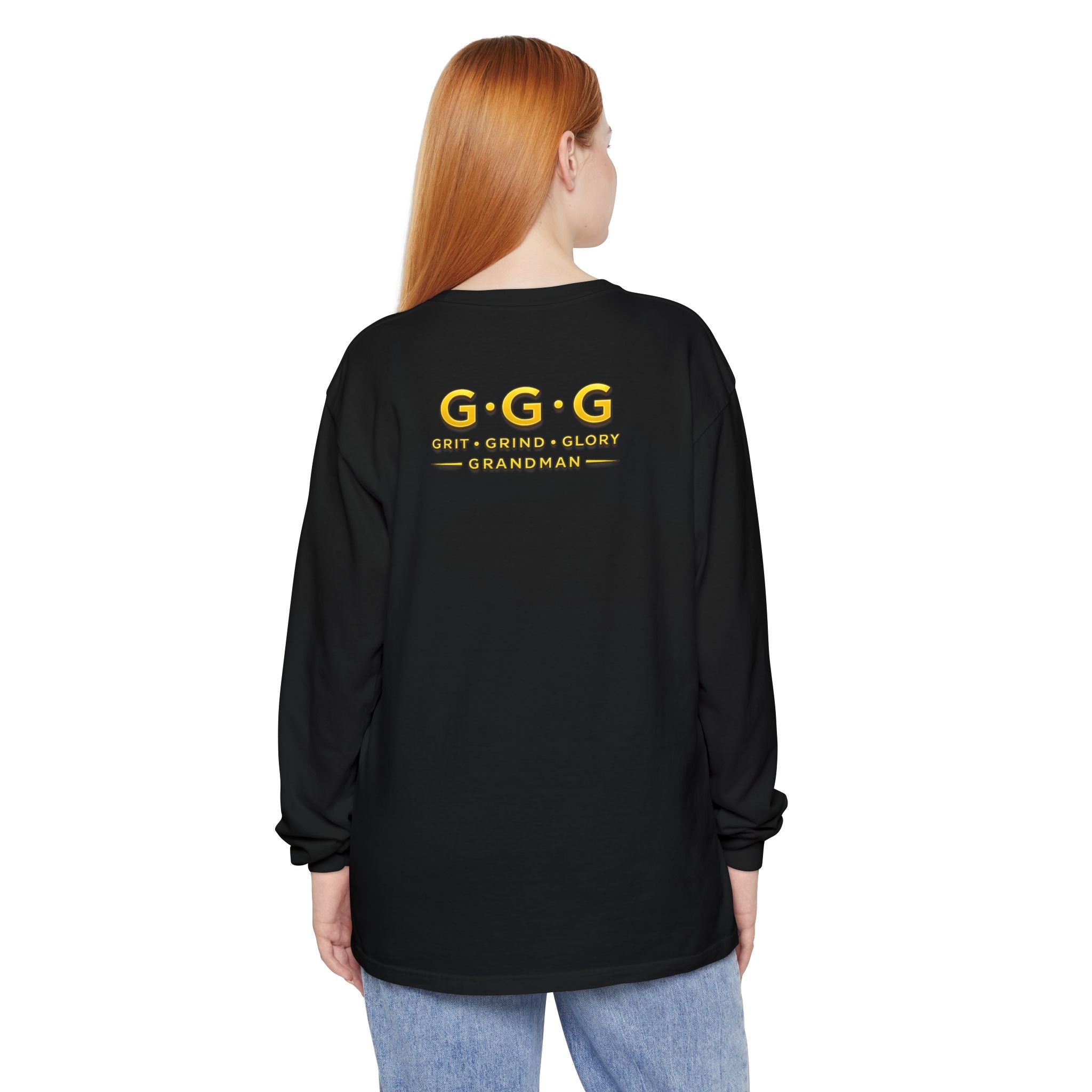 Grandman Goods Long Sleeve Tee — "Grit • Grind • Glory" Grandfather Pride Shirt