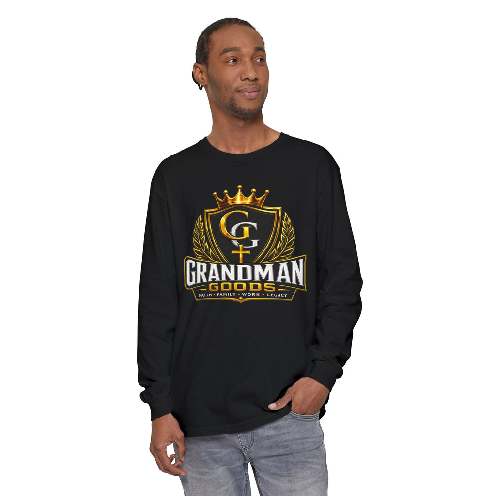 Grandman Goods Long Sleeve Tee — "Grit • Grind • Glory" Grandfather Pride Shirt