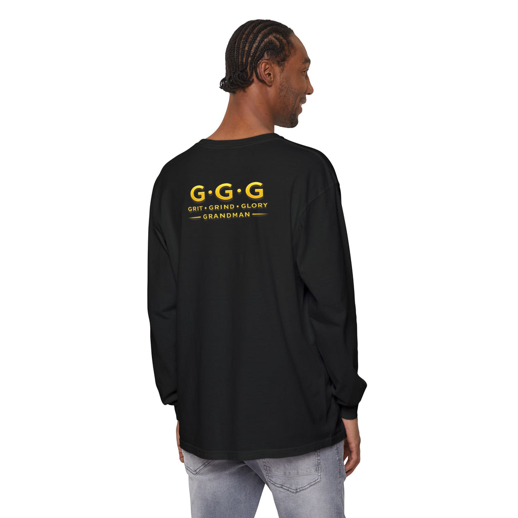 Grandman Goods Long Sleeve Tee — "Grit • Grind • Glory" Grandfather Pride Shirt
