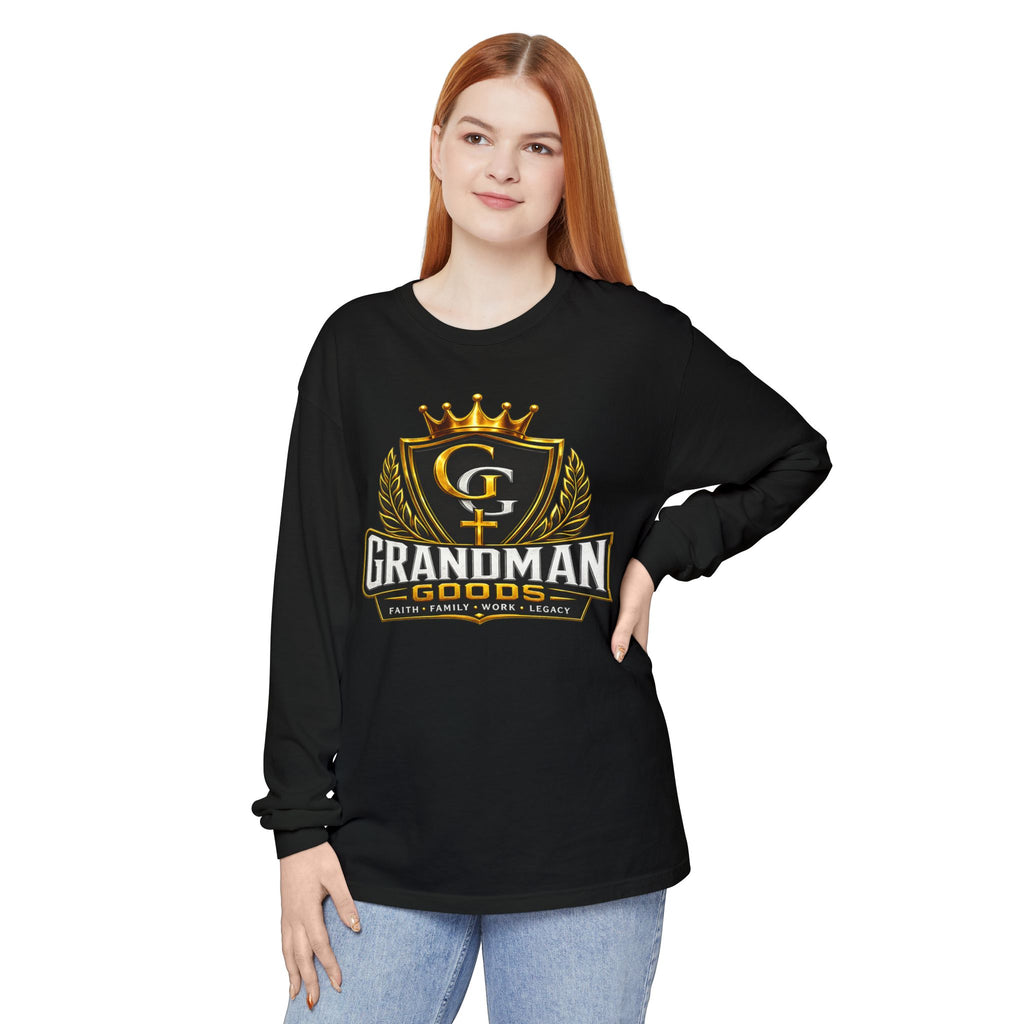 Grandman Goods Long Sleeve Tee — "Grit • Grind • Glory" Grandfather Pride Shirt