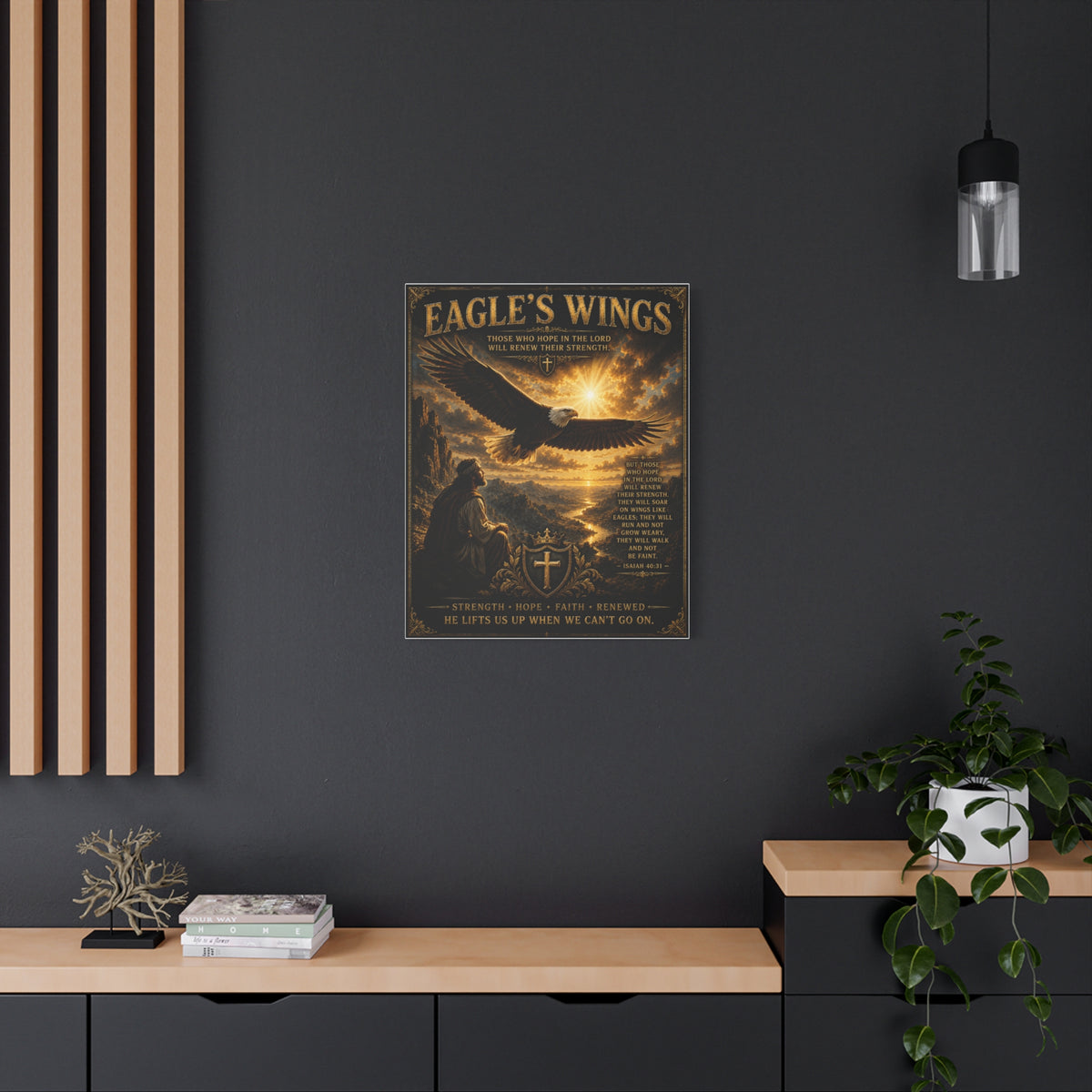 Inspirational Eagle & Psalm Canvas Wall Art