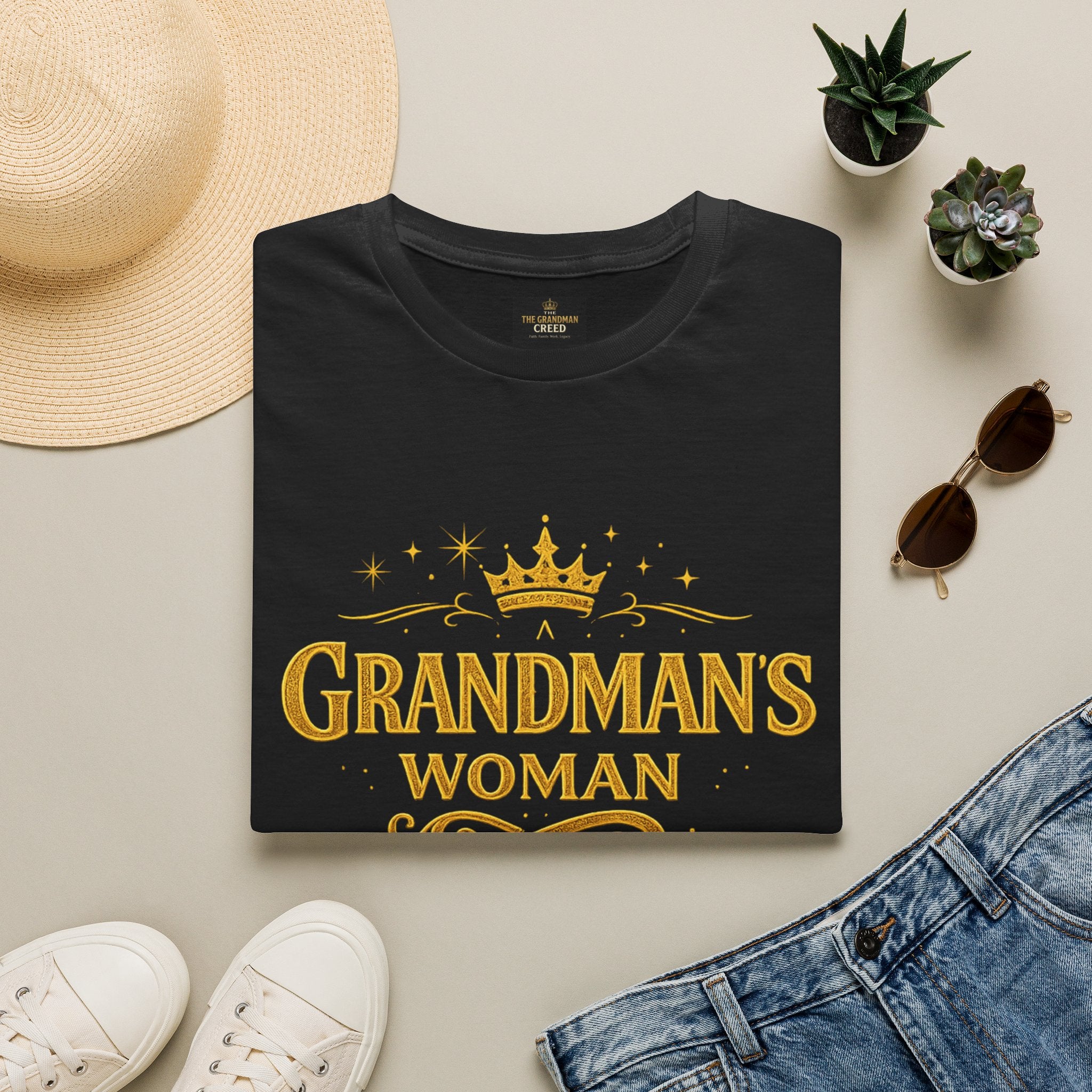Grandman's Woman T-Shirt — Faith Family Legacy Graphic Tee