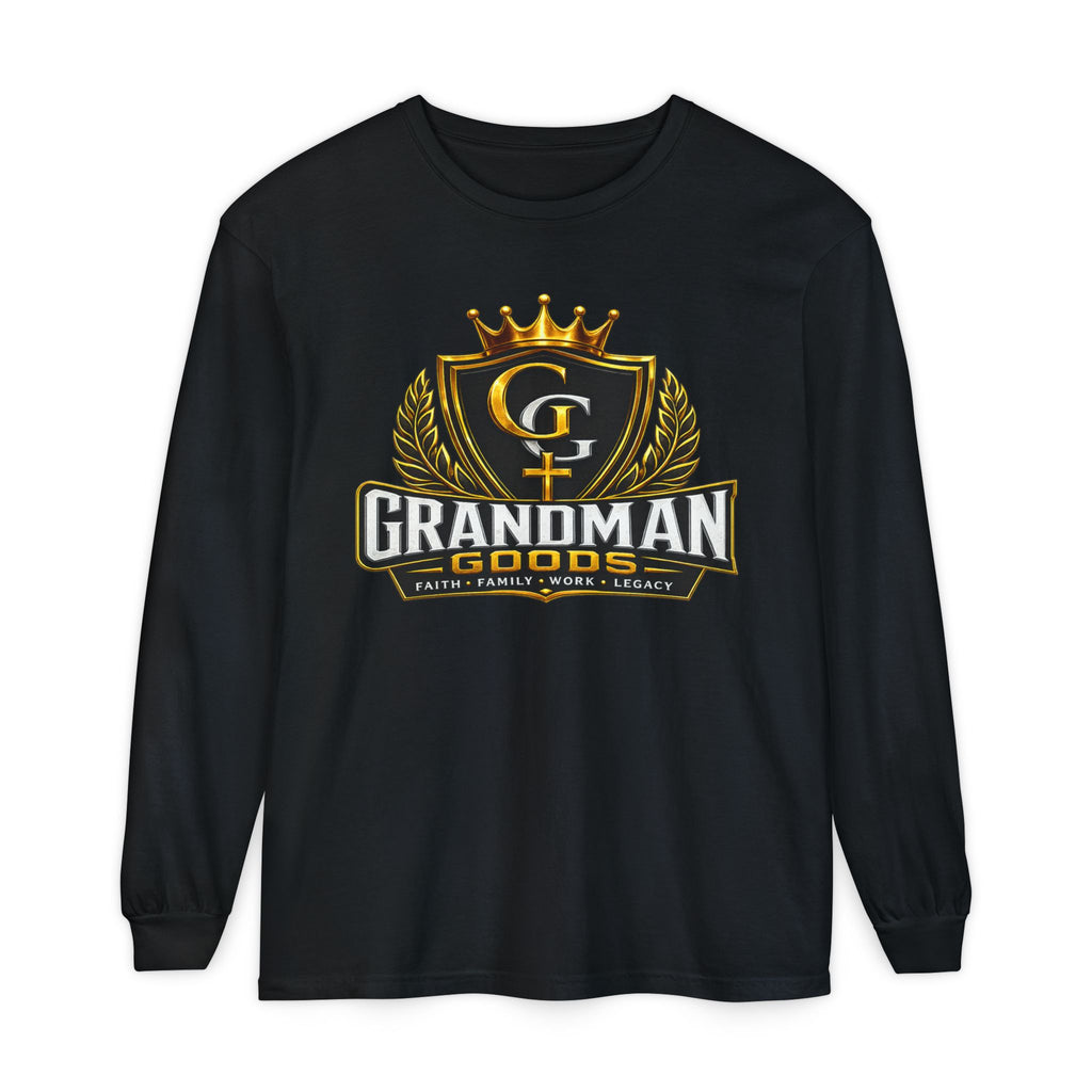 Grandman Goods Long Sleeve Tee — "Grit • Grind • Glory" Grandfather Pride Shirt