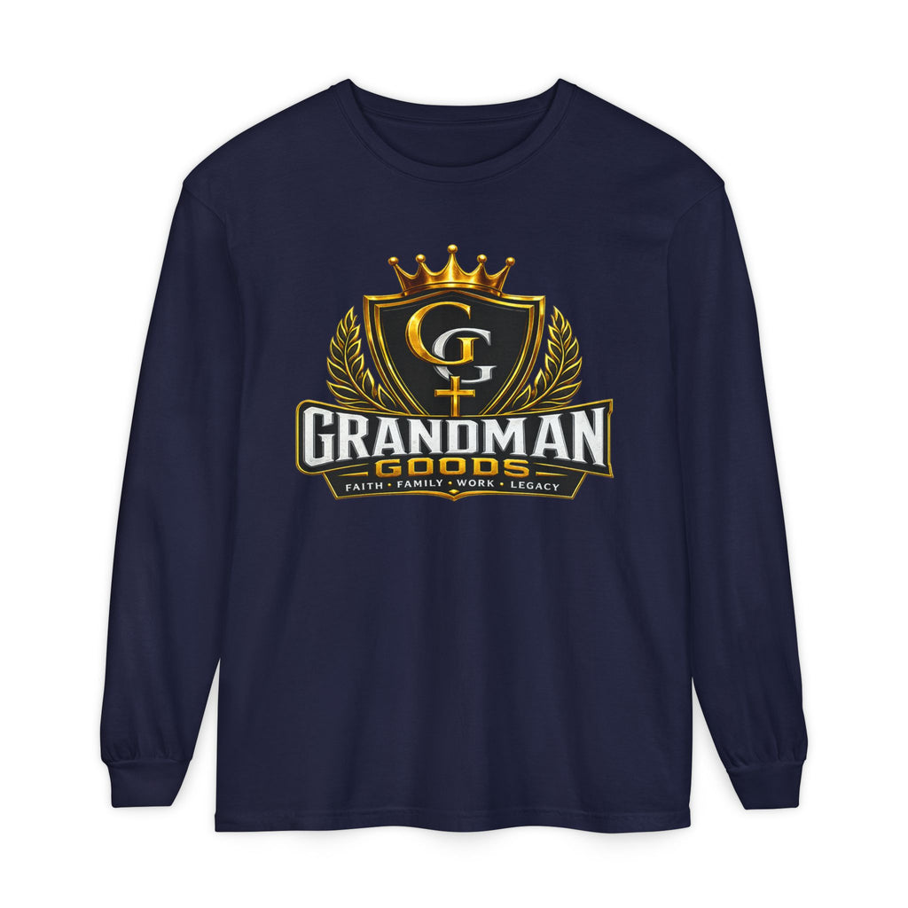 Grandman Goods Long Sleeve Tee — "Grit • Grind • Glory" Grandfather Pride Shirt