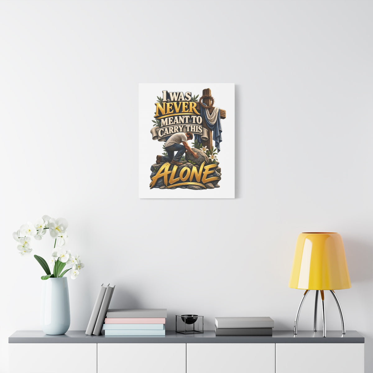 Christian Canvas Wall Art "I Was Never Meant to Carry This Alone" – Inspirational Faith Print