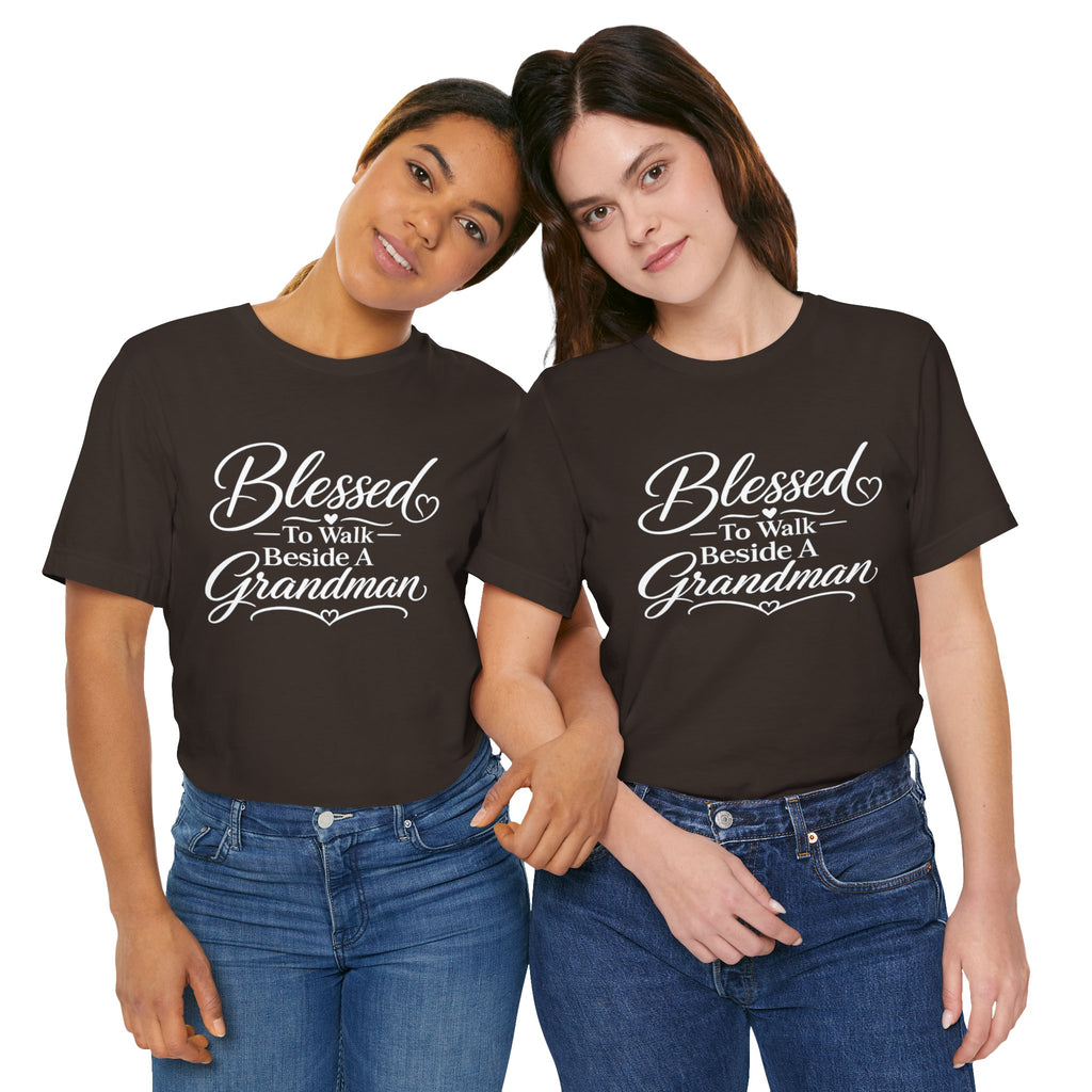 Blessed To Walk Beside A Grandman T-Shirt — Grandma/Grandson Matching Gift